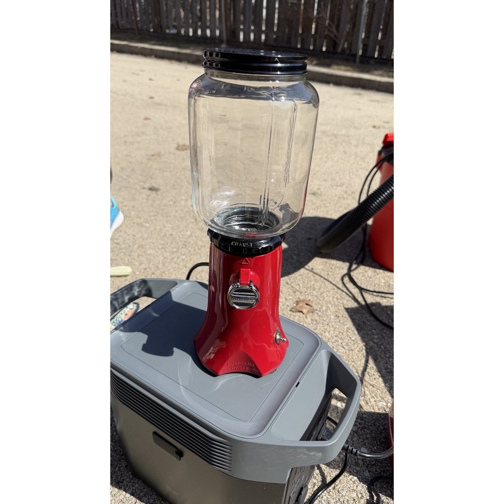KitchenAid Red Burr Coffee Grinder KCG200ER Tested Working